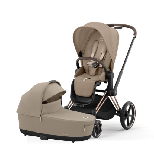 Carucior  2 in 1 Cybex Priam 4.0  Cadru  Rose gold, Cozy Beige