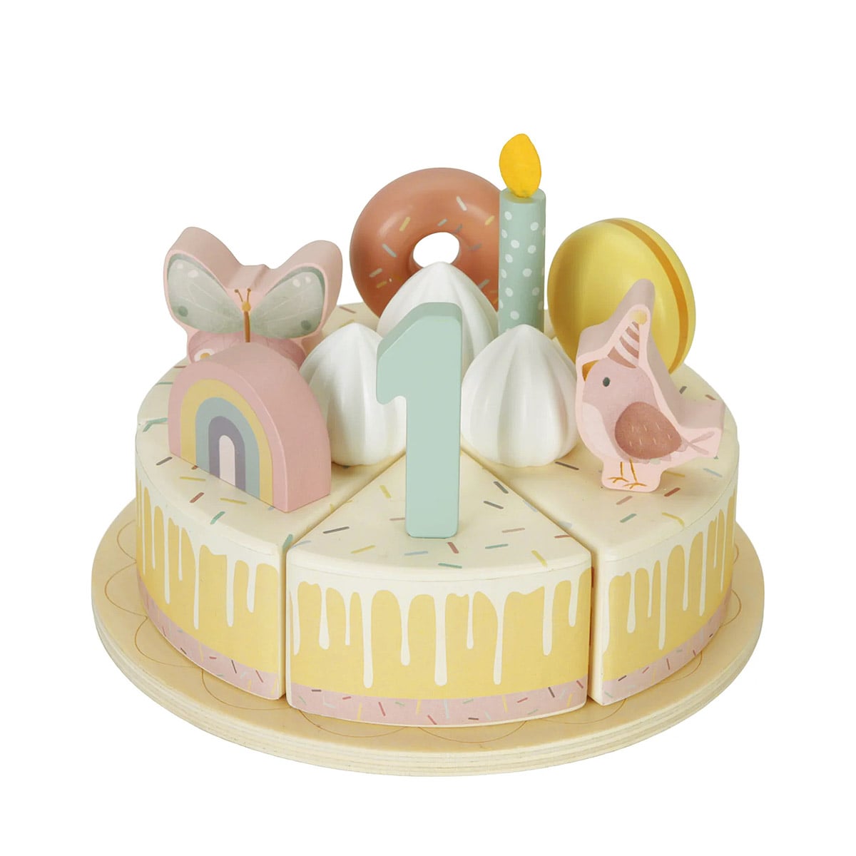 Tort aniversar cu decoratiuni pentru 1-5 ani - Roz - Little Dutch