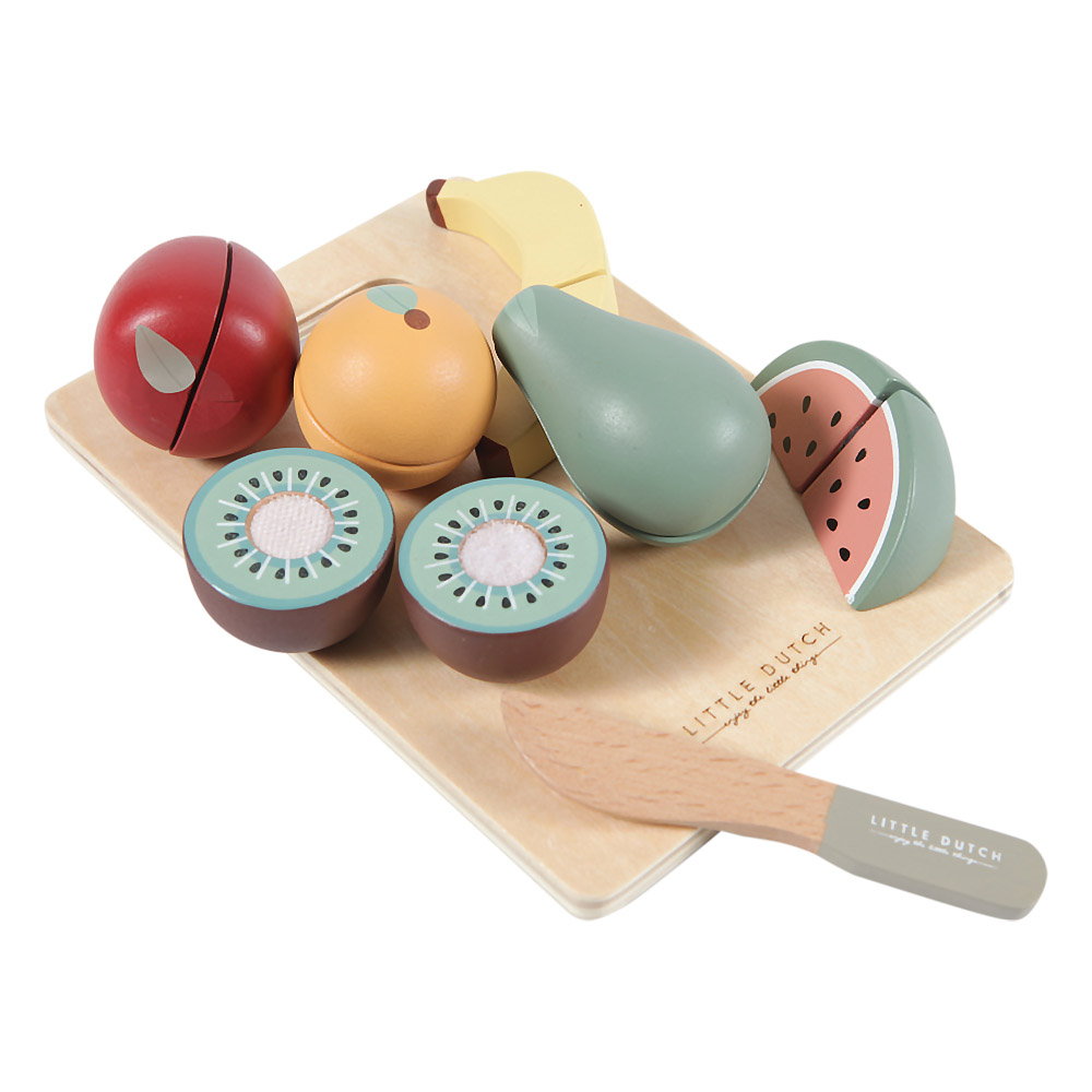 Set de fructe din lemn pentru feliat - Little Dutch