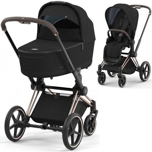 Carucior  2 in 1 Cybex Priam 4.0  Cadru  Rose gold, Sepia Black