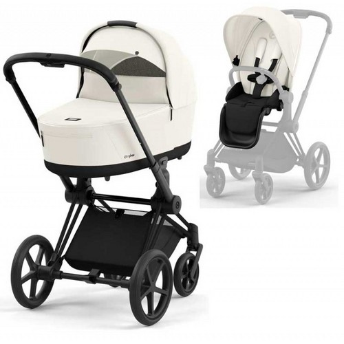 Carucior 2 in 1 Cybex Priam 4.0 Cadru Matt Black, Off White light beige