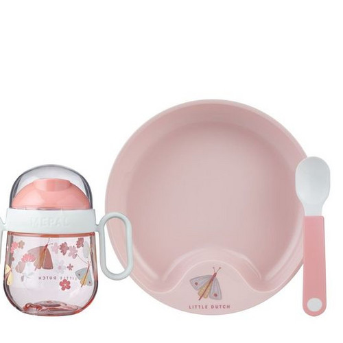 Set pentru masa copilului - 3 piese - Flowers & Butterflies - Little Dutch