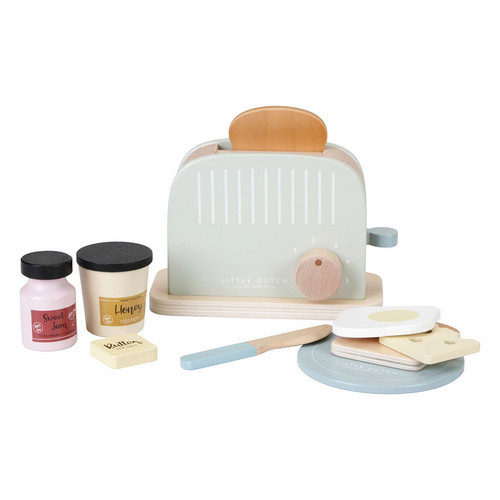 Toaster din lemn FSC cu functie pop-up si accesorii - Little Dutch