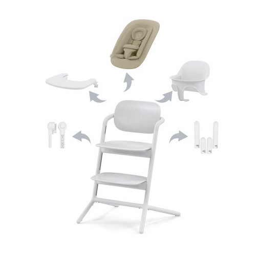 Scaun de masă pentru copii Cybex Gold LEMO Set 4 în 1 BT All White