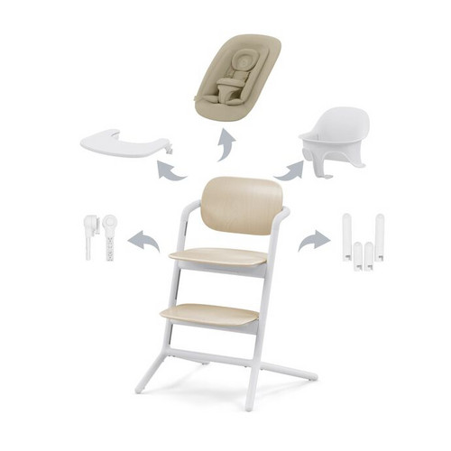 Scaun de masă pentru copii Cybex Gold LEMO Set 4 în 1 BT Sand White