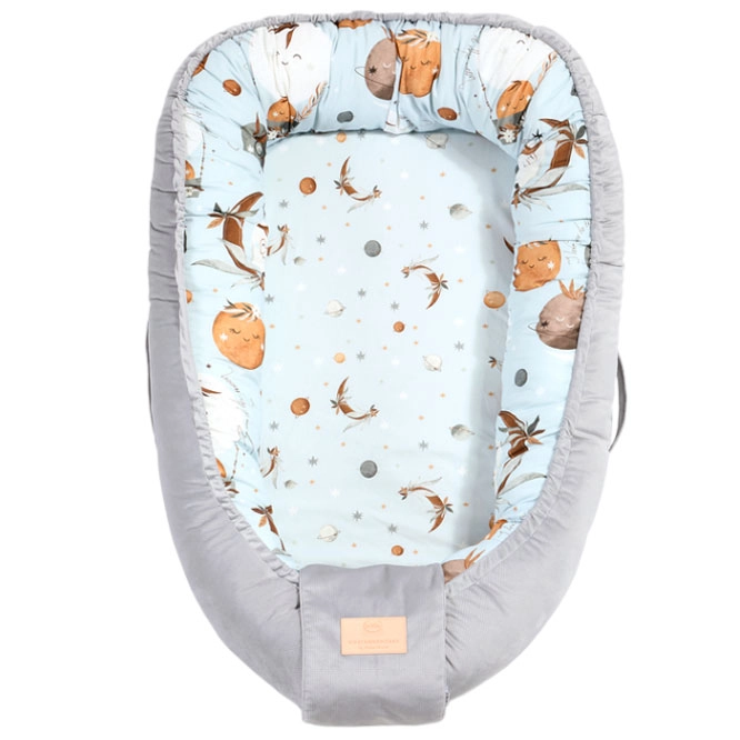 Babynest La Millou Velvet Collection - Fly me to the moon Sky- Dark Grey