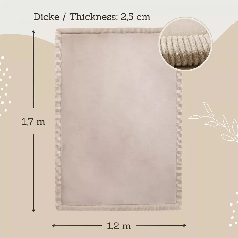 Игровой коврик coral velvet с эффектом памяти 120x170 см бежевый - Hakuna Matte 3