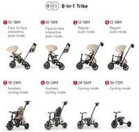 Детский трёхколёсный велосипед Qplay Comfo Max Beige 2