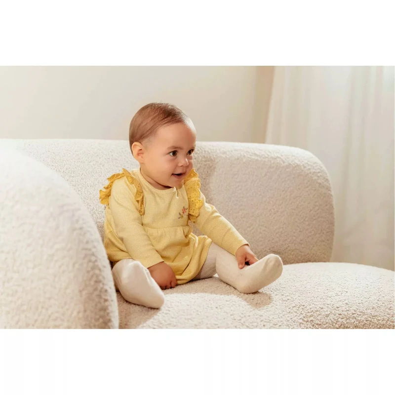 Ciorapi din bumbac organic pentru bebelusi - Little Farm - Sand - Little Dutch - 62/74 Marime 62-74 2
