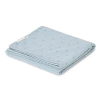 Patura dublata din bumbac organic - 110x140 cm - Pure Denim Blue - Little Dutch