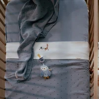 Patura dublata din bumbac organic - 110x140 cm - Pure Denim Blue - Little Dutch 4