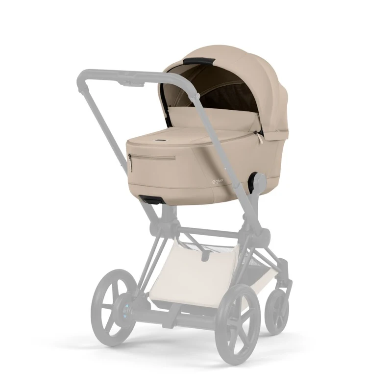 Коляска 2 в 1 Cybex ePriam V коллекции Platinum 2026, Cozy Beige, шасси Matt Black 3