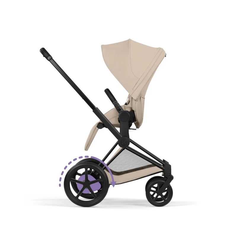 Коляска 2 в 1 Cybex ePriam V коллекции Platinum 2026, Cozy Beige, шасси Matt Black 10