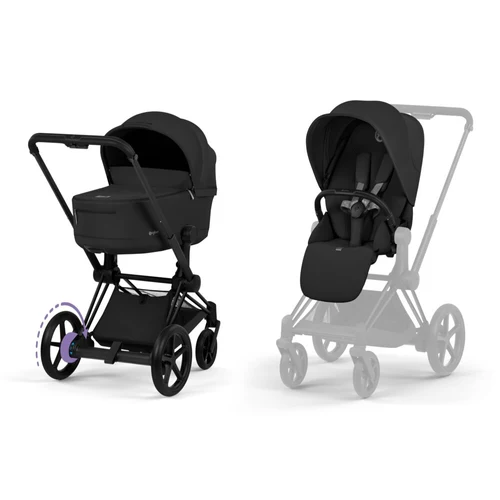 Carucior 2 in 1 Cybex ePriam V colecția Platinum 2026 Sepia Black cadru Matt Black