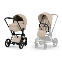 Коляска 2 в 1 Cybex Priam V коллекции Platinum 2026 Cozy Beige, шасси Matt Black