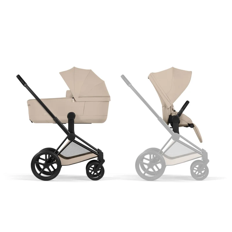 Коляска 2 в 1 Cybex Priam V коллекции Platinum 2026 Cozy Beige, шасси Matt Black 8
