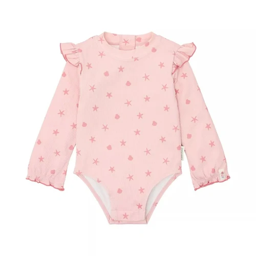 Costum de baie intreg cu maneca lunga cu protectie UV 40+ - Dreamy Seashells - Little Dutch 98/104