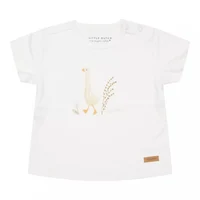 Tricou din bumbac organic - Little Goose - Walking White - Little Dutch - 68