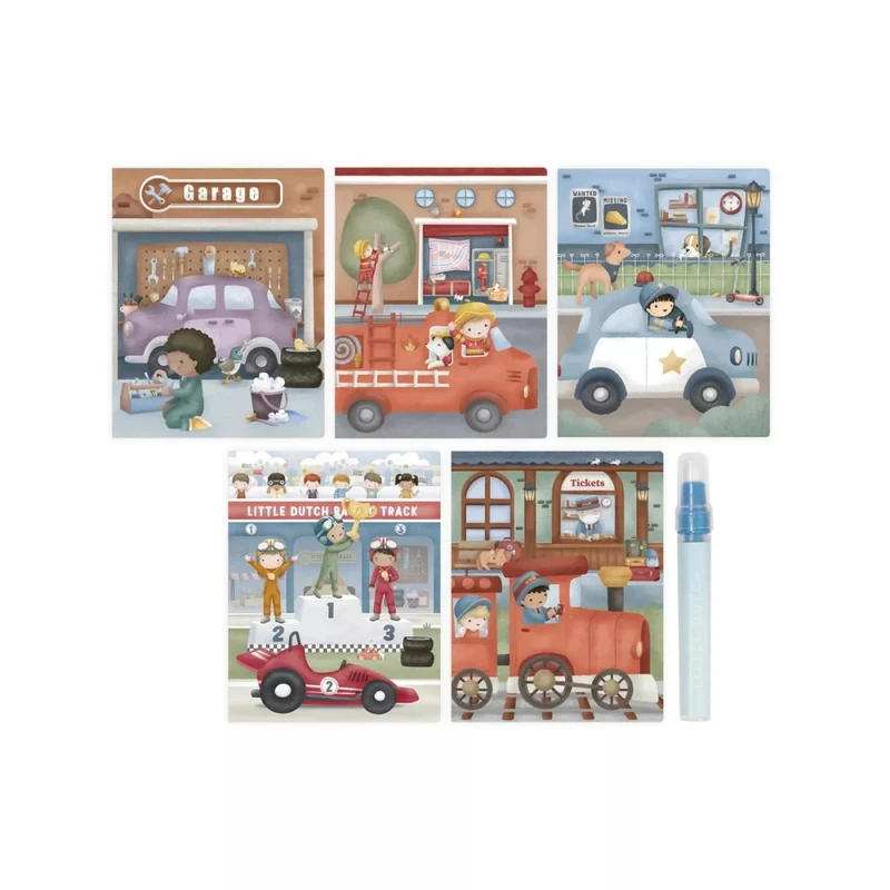 Волшебная раскраска водой - Jim Vehicles - Little Dutch 2