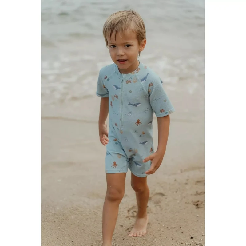 Costum de baie intreg cu maneca scurta cu protectie UV 40+ - Ocean Friends - Little Dutch 98/104 4