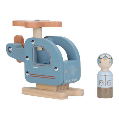 Elicopter din lemn FSC cu figurină - Little Dutch
