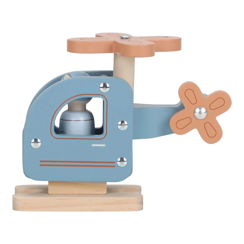 Elicopter din lemn FSC cu figurină - Little Dutch 3