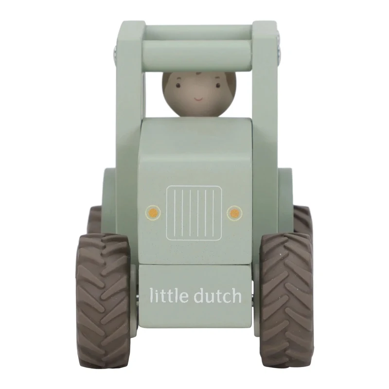Tractor din lemn FSC cu figurină - Little Dutch 4