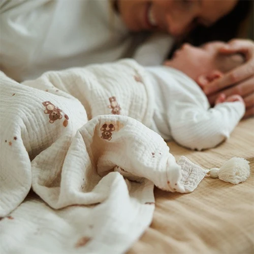 Муслиновое одеяло BabyOno, бежевое 6