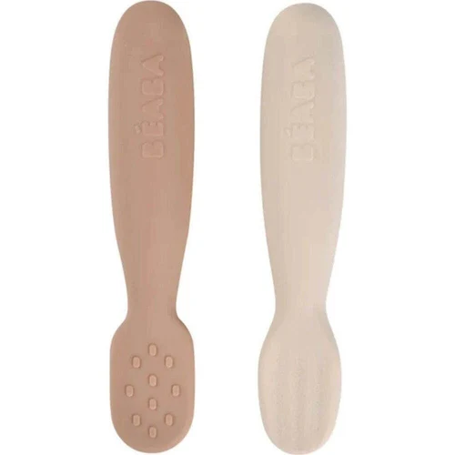 Набор из 2 силиконовых ложек Beaba Praline/Clay