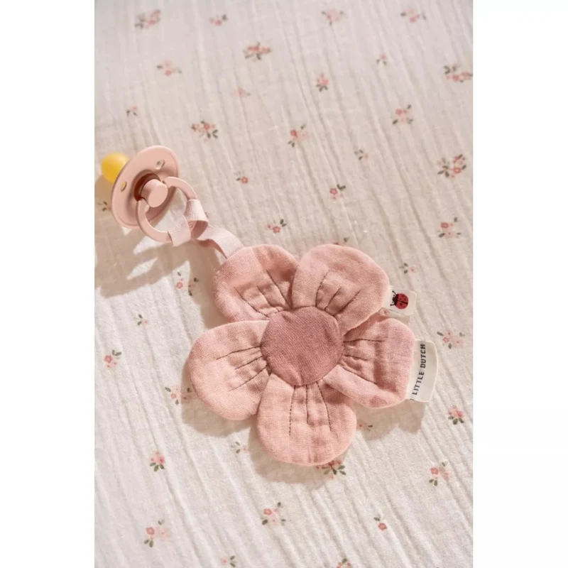 Держатель для пустышки из органического хлопка - Flower - Fairy Garden - Little Dutch 4
