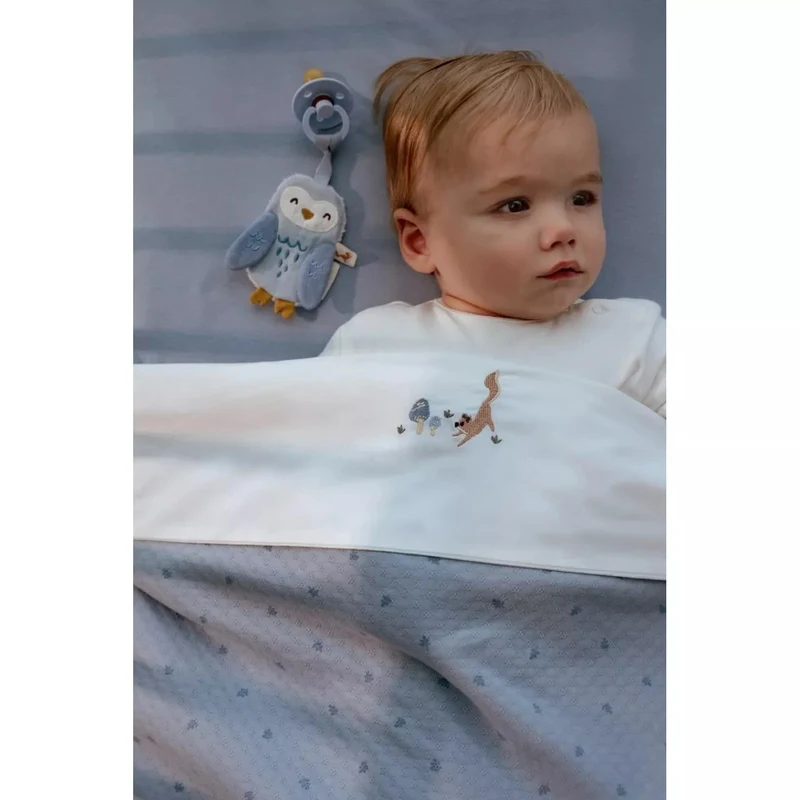 Suport pentru suzeta din bumbac organic - Owl - Forest Friends - Little Dutch 4