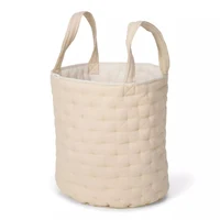 Cos de depozitare din bumbac organic pentru cam copilului - 35x45 cm - Pure Soft Beige Stripe - Little Dutch 2