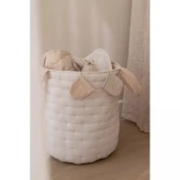 Cos de depozitare din bumbac organic pentru cam copilului - 35x45 cm - Pure Soft Beige Stripe - Little Dutch 4
