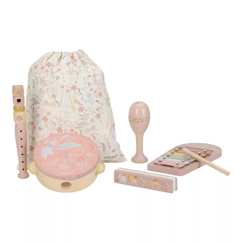 Набор деревянных музыкальных инструментов FSC - Pink - Safari Friends - Little Dutch 2
