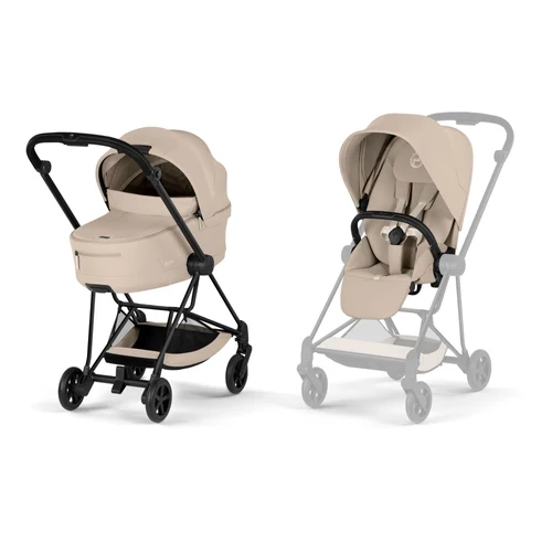 Carucior Cybex Mios 2 in 1 editia Platinum 2026 Cozy Beige cadru Matt Black