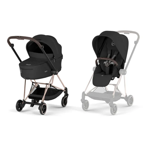 Carucior Cybex Mios 2 in 1 editia Platinum 2026 Sepia Black cadru rose gold