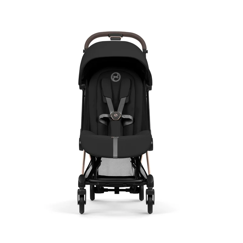 Carucior 2 in 1 Cybex Coya colectia Platinum 2026 Sepia Black cadru Rose Gold 2