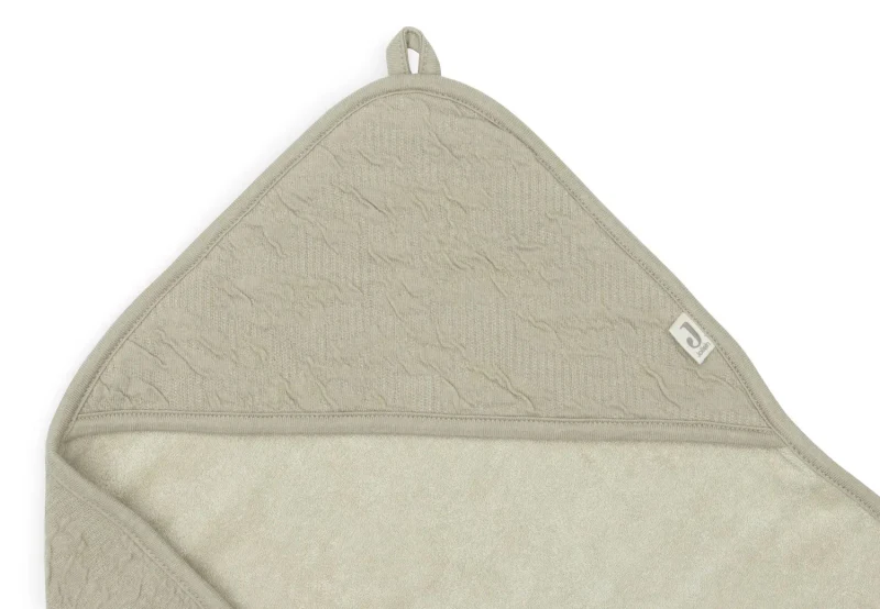Prosop cu gluga Jollein Soft Waves Olive Green, 75x75cm 2