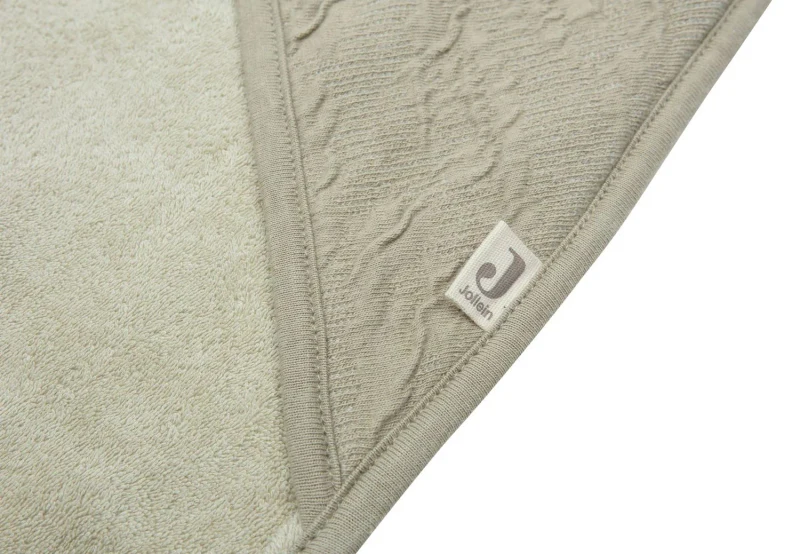 Prosop cu gluga Jollein Soft Waves Olive Green, 75x75cm 3