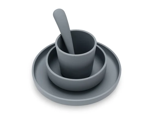 Set de masa din silicon Storm Grey (4 piese) Jollein
