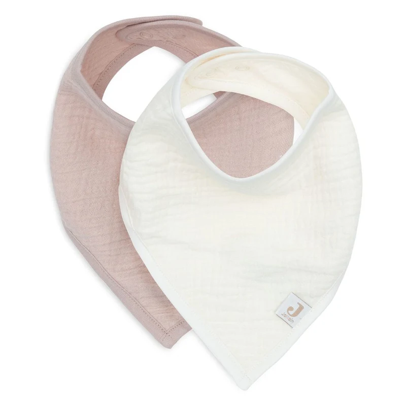 Baveta Bandană Muselin Wild Rose/Oatmeal (2 buc), Jollein 3