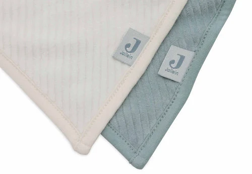 Baveta Bandană Velvet Rib Sea Green/Ivory (2 buc), Jollein 4
