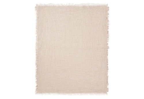 Patura din muselina Jollein 120x120cm Fringe Stripe Biscuit GOTS 2