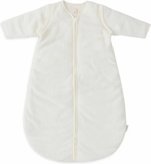 Sac de dormit cu maneci detasabile Jollein Sleeves Round 90cm Rib Ivory