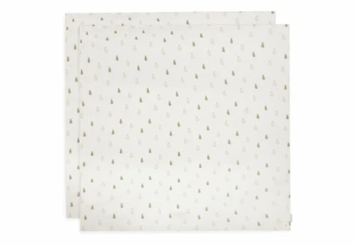 Pelincute muselina Jollein 115x115cm Happy Miffy Olive Green (2pack)