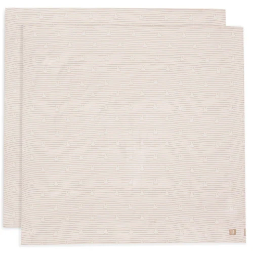 Pelincute muselina Jollein 115x115cm Miffy Stripe Biscuit (2pack)