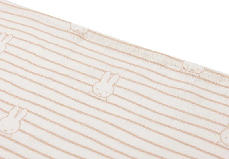 Pelincute muselina Jollein 115x115cm Miffy Stripe Biscuit (2pack) 3
