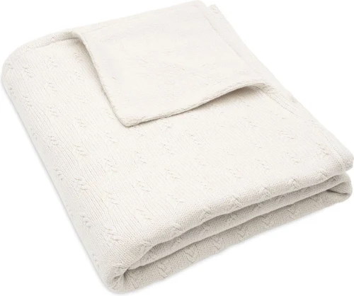 Вязаный плед Jollein Grain Knit Oatmeal/Velvet 100 × 150 см