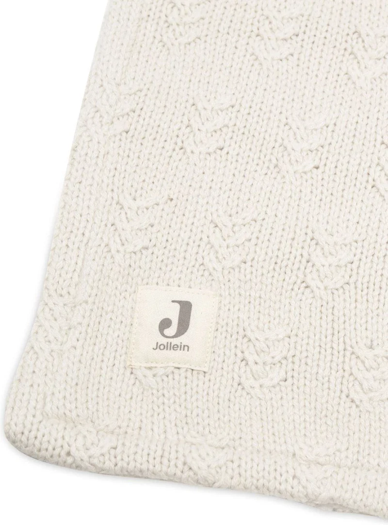 Вязаный плед Jollein Grain Knit Oatmeal/Velvet 100 × 150 см 3