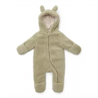 Combinezon din teddy - Soft Green - marimea 74/80 - Little Dutch